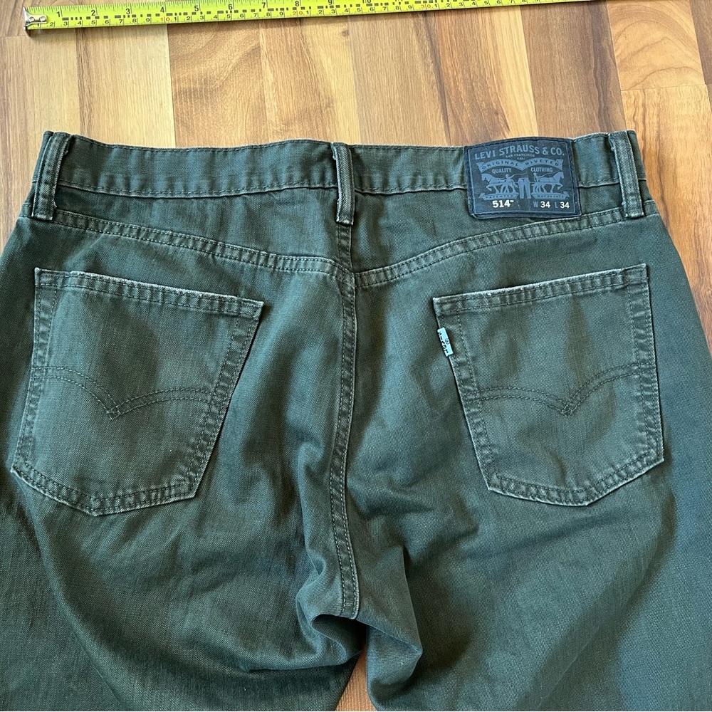 Levi 514 34 x 34  Green Five Pocket Pants